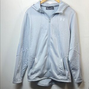 Under Armour Men's Medium Gray Full-Zip Hoodie cold gear fleece jacket